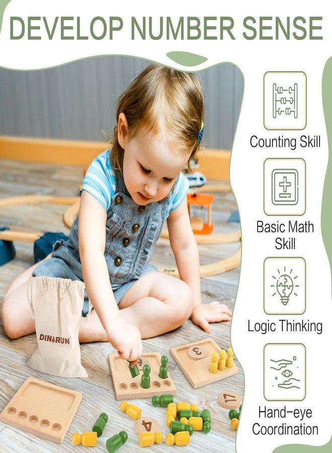 DINORUN Educational Toys for 3 4 5 Year Old Boy Girls Gifts - Preschool Learning Math and Numbers for Toddler 3+ - Math Manipulatives for Kids 3-6 - Montessori Wooden Counting Peg Board Materials - Image 5